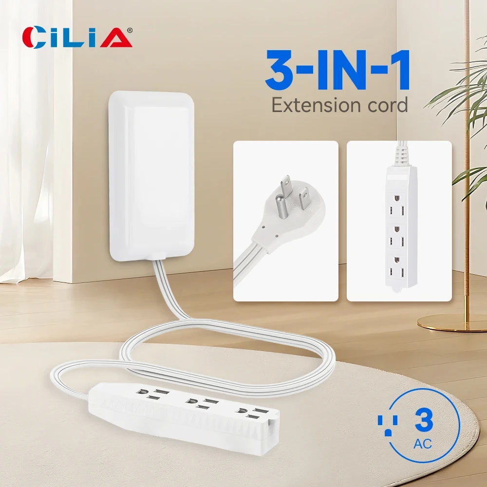 Flat-Face Outlet Extender with Cord
