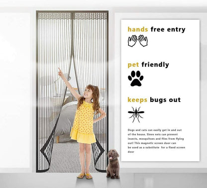 Magnetic Screen Door Mesh Hands-Free Net Mosquito Fly Insect Bug Curtain Closer