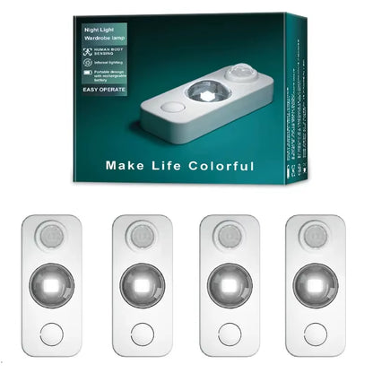 LED Motion Sensor Lights Rechargeable Cabinet Lights Wireless Energy Saving for Closet, Drawer, Shelf, under Cabinet