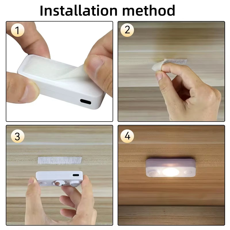 LED Motion Sensor Lights Rechargeable Cabinet Lights Wireless Energy Saving for Closet, Drawer, Shelf, under Cabinet