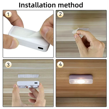 LED Motion Sensor Lights Rechargeable Cabinet Lights Wireless Energy Saving for Closet, Drawer, Shelf, under Cabinet
