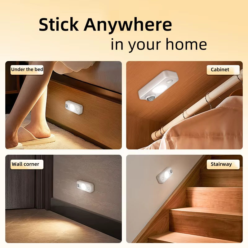 LED Motion Sensor Lights Rechargeable Cabinet Lights Wireless Energy Saving for Closet, Drawer, Shelf, under Cabinet