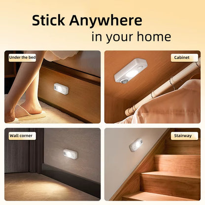 LED Motion Sensor Lights Rechargeable Cabinet Lights Wireless Energy Saving for Closet, Drawer, Shelf, under Cabinet